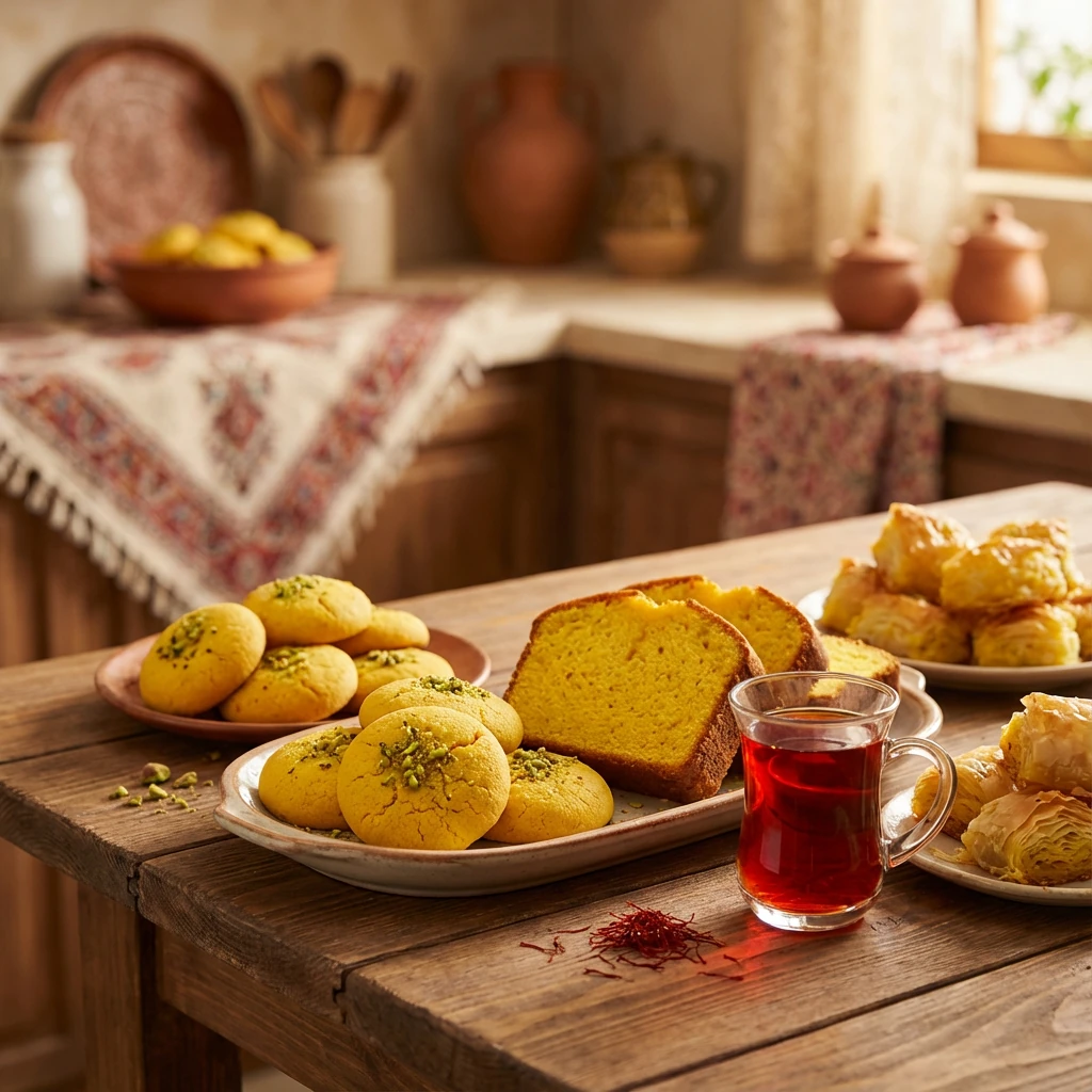 زعفران در پخت شیرینی‌جات ایرانی