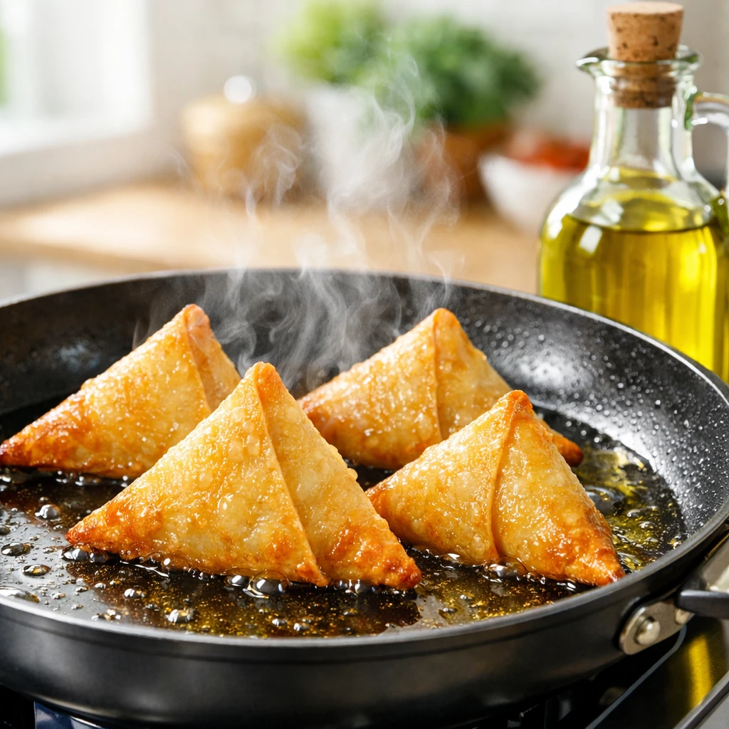 تهیه سمبوسه با روغن کم‌